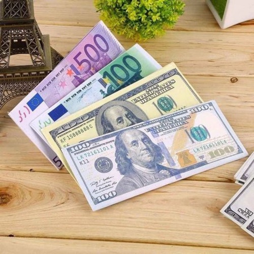 Carteira Slim Dinheiro Nota de Euro - Possui bolso principal para dinheiro e documentos que também é estampado