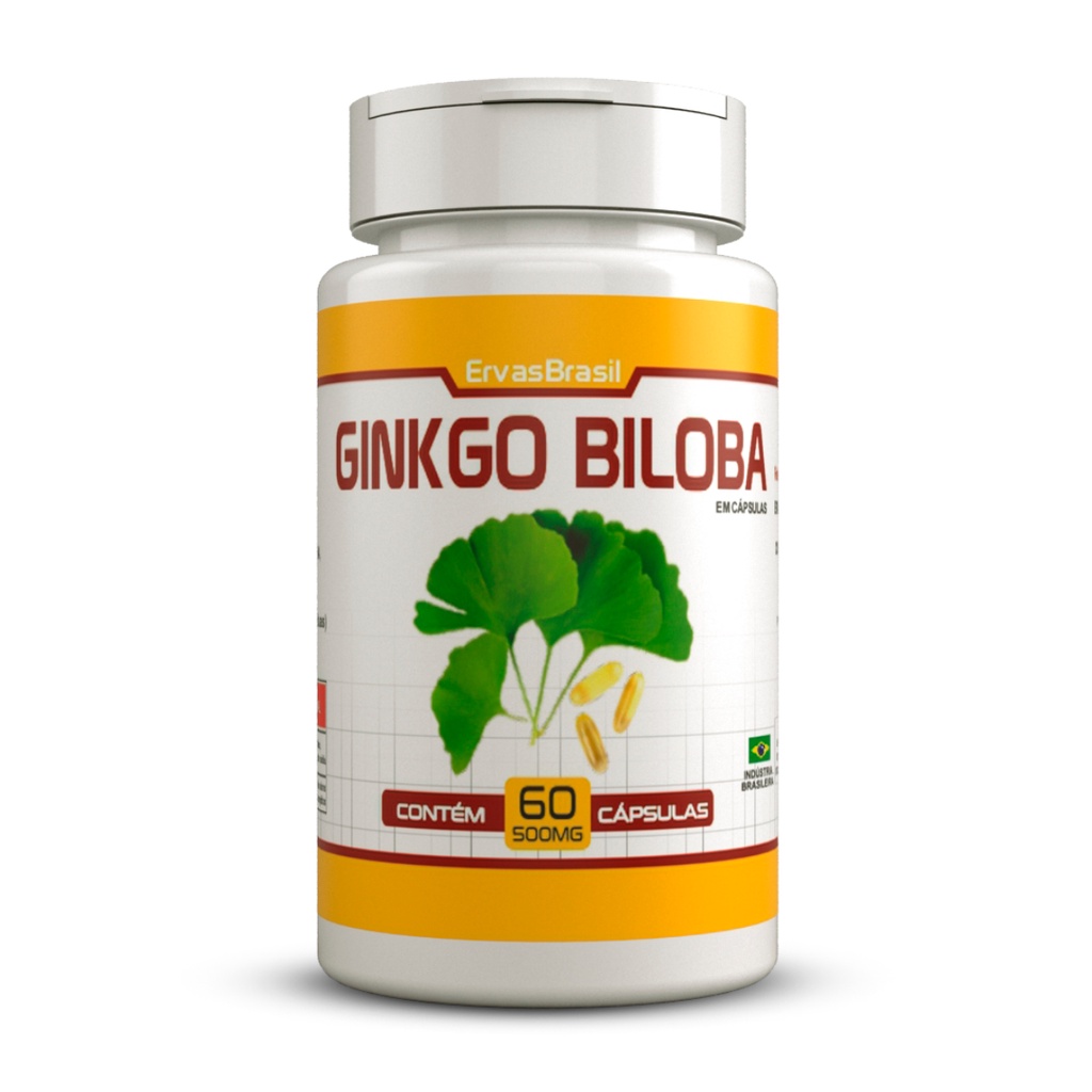 Ginkgo Biloba 100% Puro 60 Cápsulas 500mg - Gincobiloba