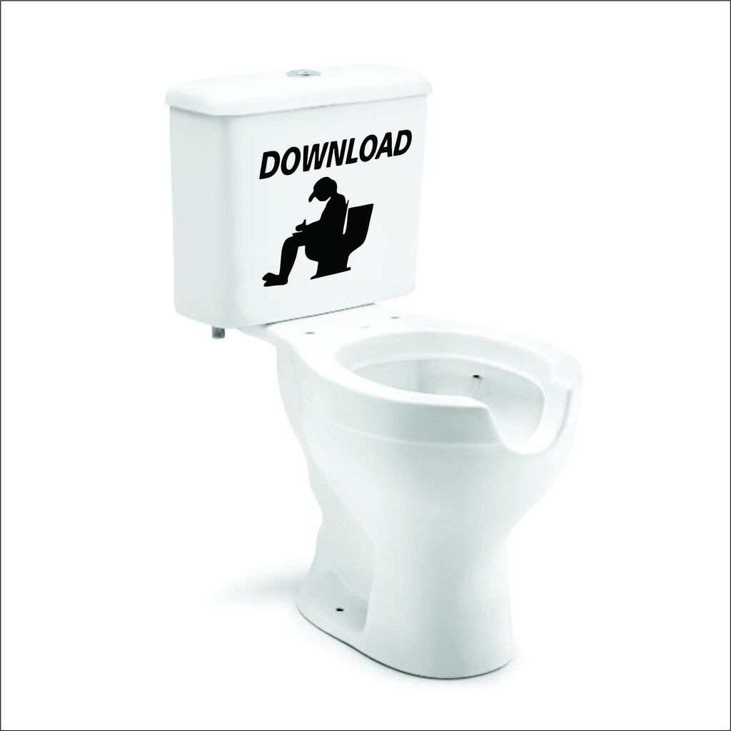 Adesivo decorativo banheiro vaso sanitário DOWNLOAD engraçado divertido
