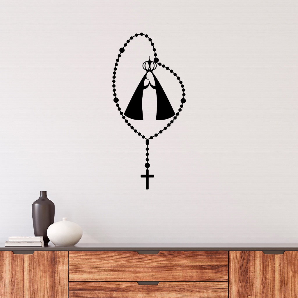 Adesivo Decorativo Terço Nossa Senhora Aparecida Decoração Religiosa em Oferta na Shopee