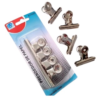 Kit 4 Prendedores de Papel 55mm em Metal Para Escola, Ecritório em Oferta na Shopee