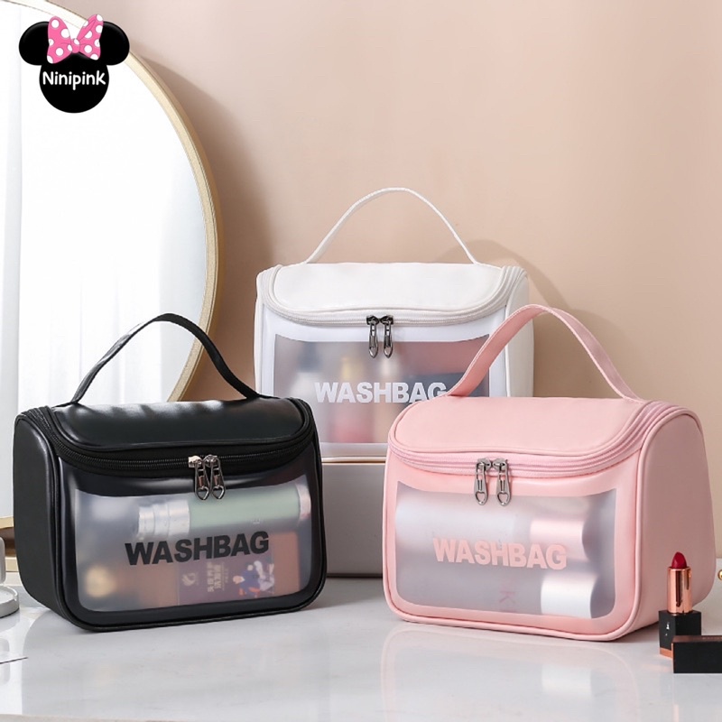 Bolsa Necessarie Transparente WashBag Impermeável em Oferta na Shopee
