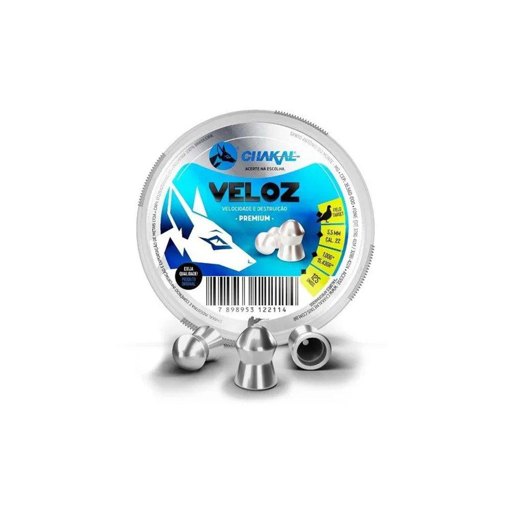Chumbinho Veloz Calibre 5,5 Mm - 125 Unidades - Chakal em Oferta na Shopee