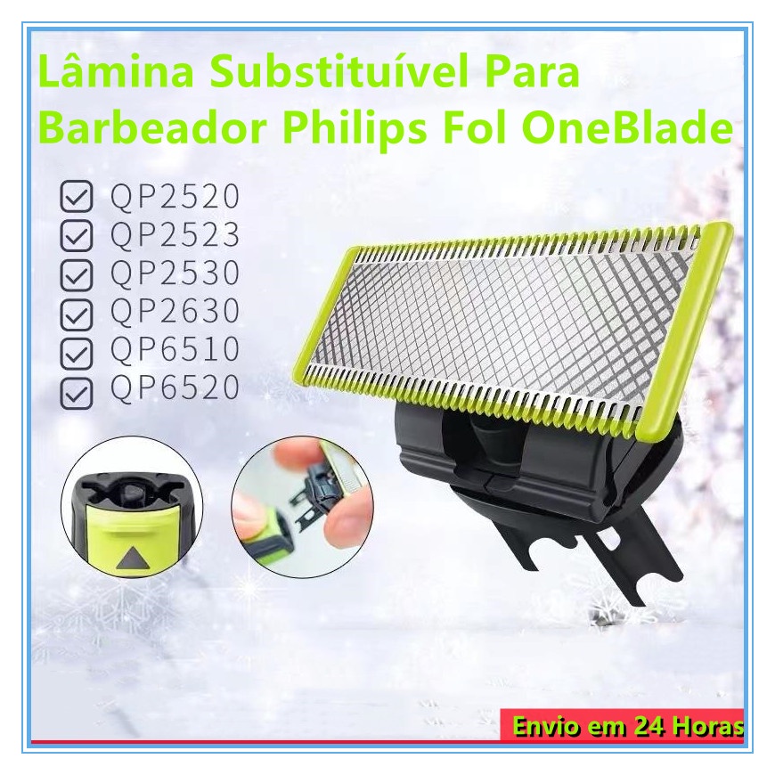 Lâmina Substituível Para Barbeador Fol OneBlade QP210 / 50 QP220 QP2523 QP2520 QP2527 Barbeador Navalha