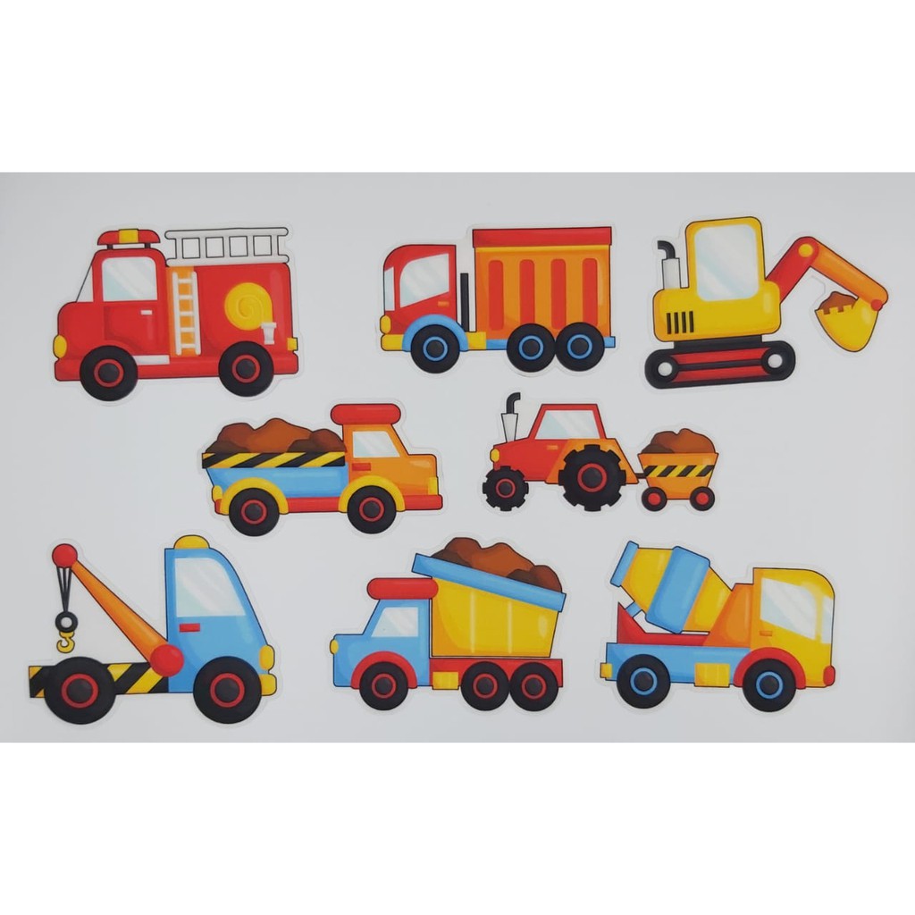 8 Caminhões Meninos Termocolante Estampado P Roupas