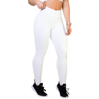 Calça Legging Suplex Branca Enfermagem Esteticista Academia