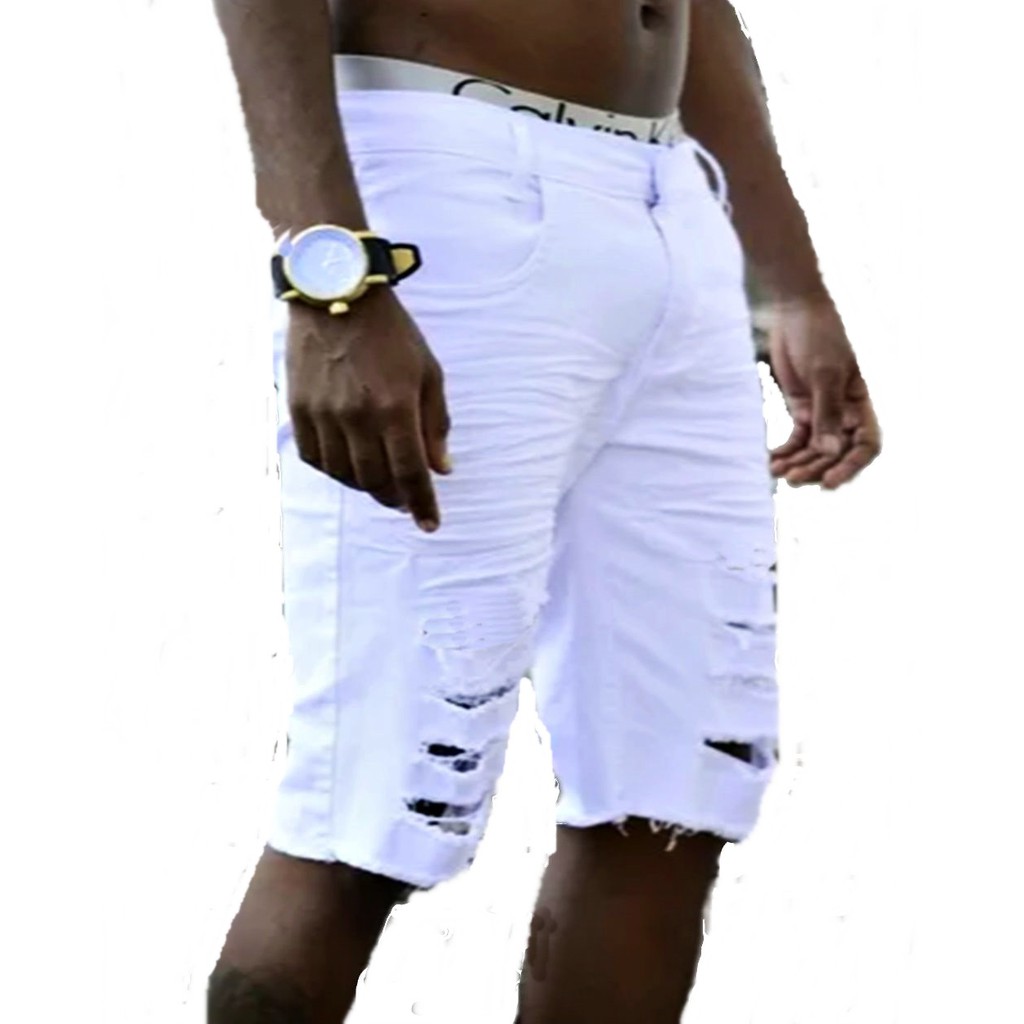 shorts jeans masculino branco