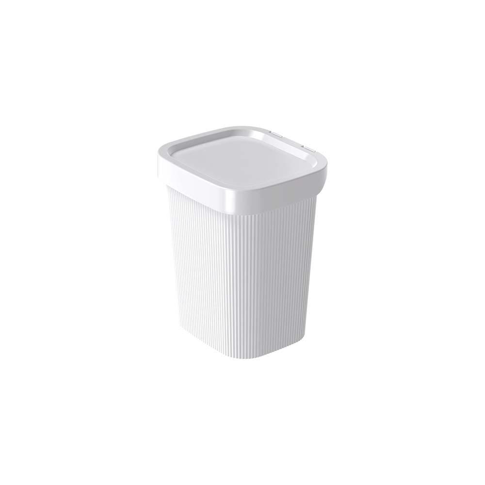 Lixeira de Plástico com Tampa 4,6 L Classic Frisos Branco