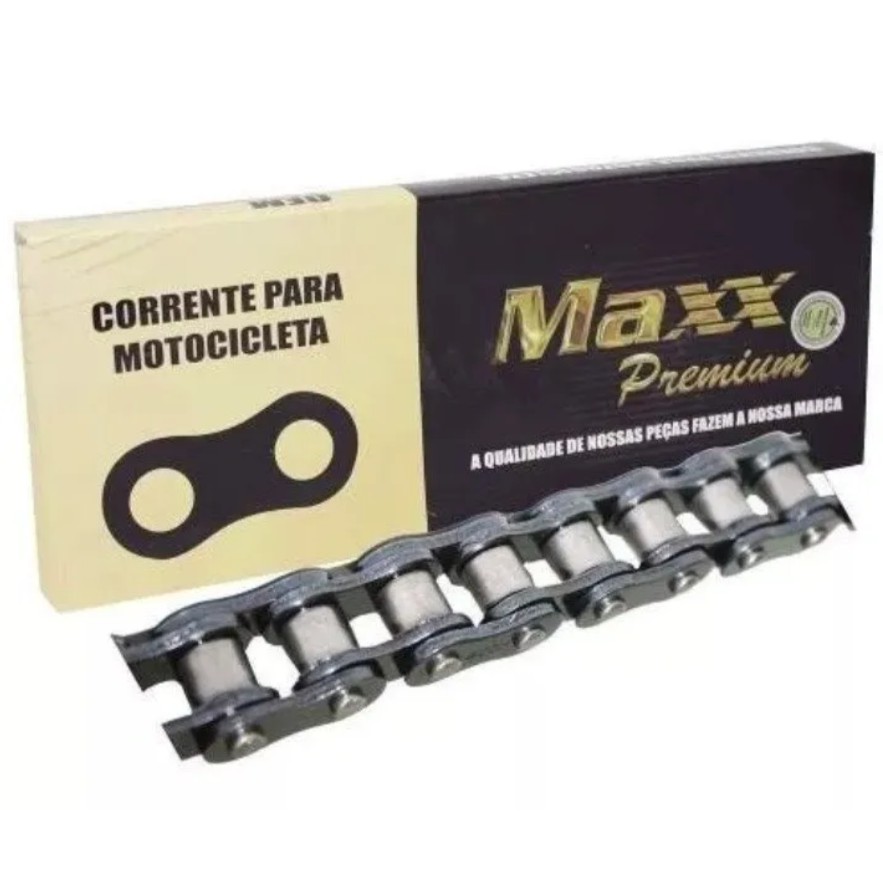 Corrente Transmissão 428H X 118 elos CG 125 - Titan 125/150/160 - (Honda) - Fan 125/150 - (Honda) - YBR 125 - (Yamaha) - Factor 125 - (Yamaha) - RD 125/135 - RDZ 125/135 - YES 125 - (Suzuki) - MAX 125 - (Sundown) - maxx premium 071827
