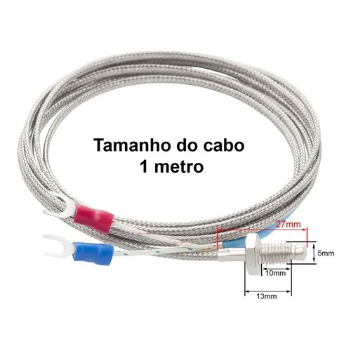 Sensor De Temperatura Termopar Tipo K 0 A 600cº 10mm — imagem 2 de 2
