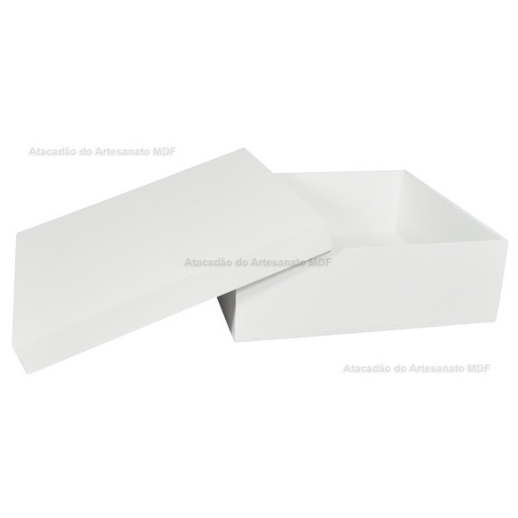 Caixa Quadrada Tampa Sapato 23x23x6 Mdf Madeira Pintado