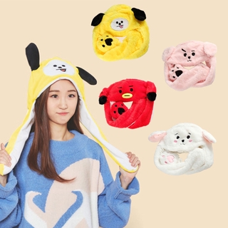 K @ - @ Pop Coreano Bangtan Meninos Jk Chapéu Engraçado Orelhas De Coelho Orelhas De Pelúcia Pode Mover Cap Crianças Dos Homens Das Mulheres De Inverno Quente Chapéu Do Partido