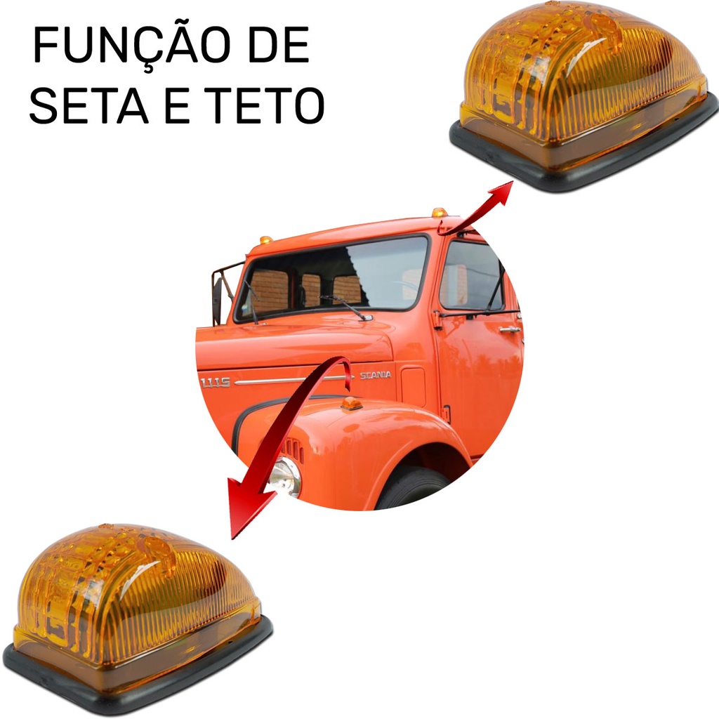 Kit De Lanterna Do Teto E Seta Pisca Para Caminhão Scania 111 Jacare Kit 5 Pç — imagem 2 de 2