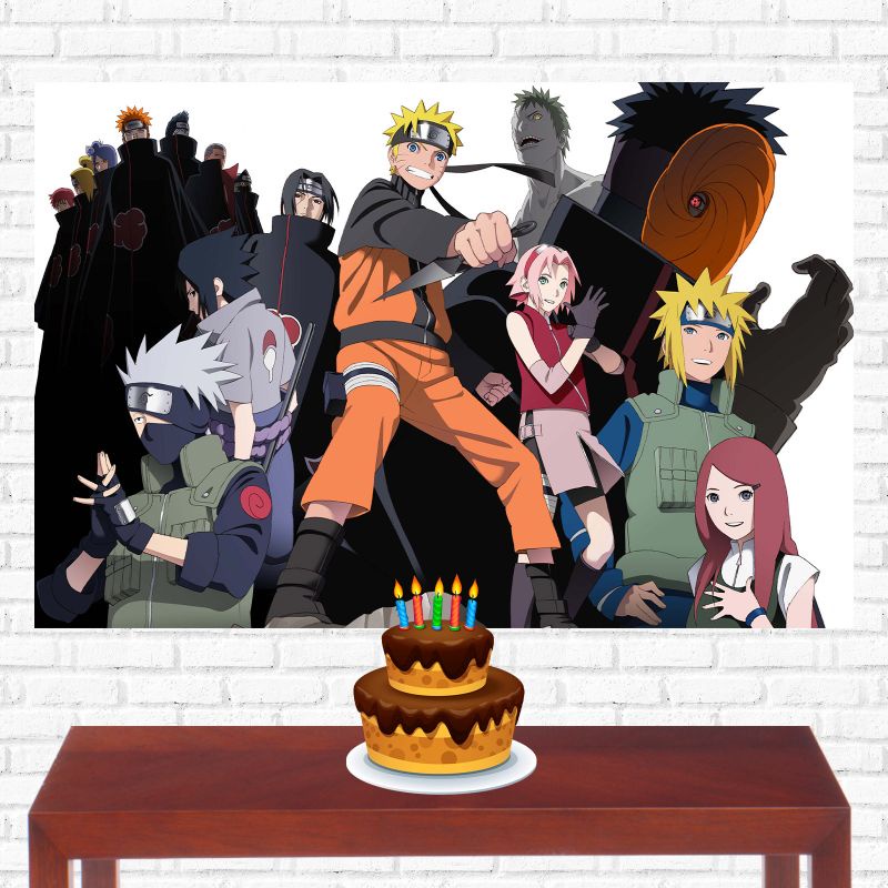 Painel De Festa Para Decoração De Aniversário Naruto Shippuden
