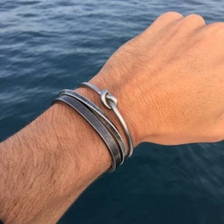Vnox Pulseira de Aço Inoxidável Vintage Pulseira Unissex Presente para pai