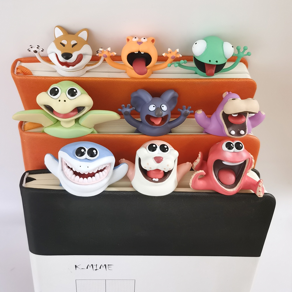 Marca Páginas Marcador De Páginas 3D Animal Estéreo Como Leitura/Artigos De Papelaria/Escola/Polvo/Tubarão/Panda Koala em Oferta na Shopee