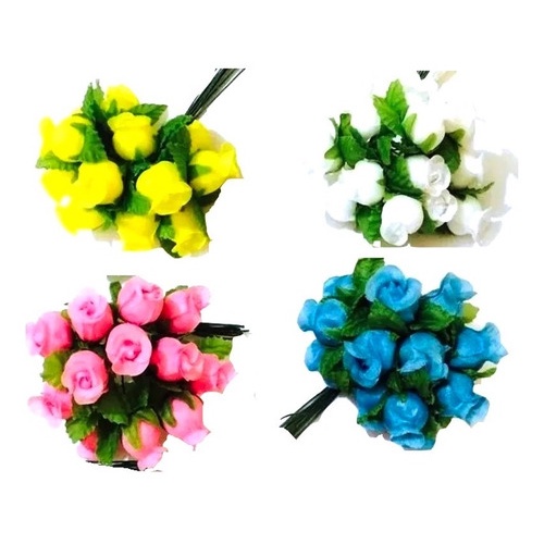 4 Pacotes Mini Rosas Artificial Aniversário Decoração Cetim cores variadas  | Shopee Brasil