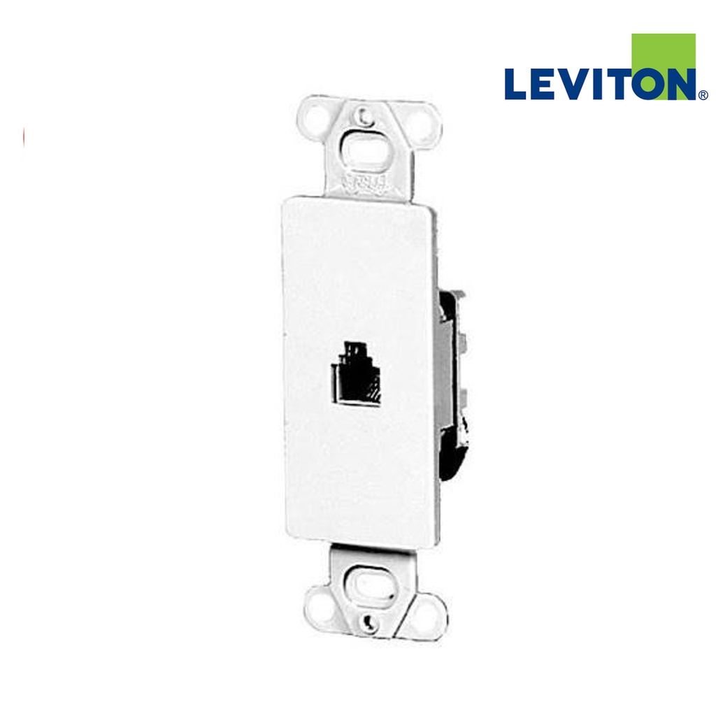 Placa Acabamento Insert  6P4C Estilo RJ11 Telefone DSL Leviton 40649-W