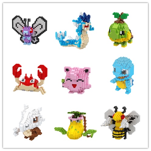 Mini lego pokemon blocos pequenos desenhos animados jigsaw modelo animal  educação jogo gráficos tijolos brinquedos pokemon — comprar a preços baixos