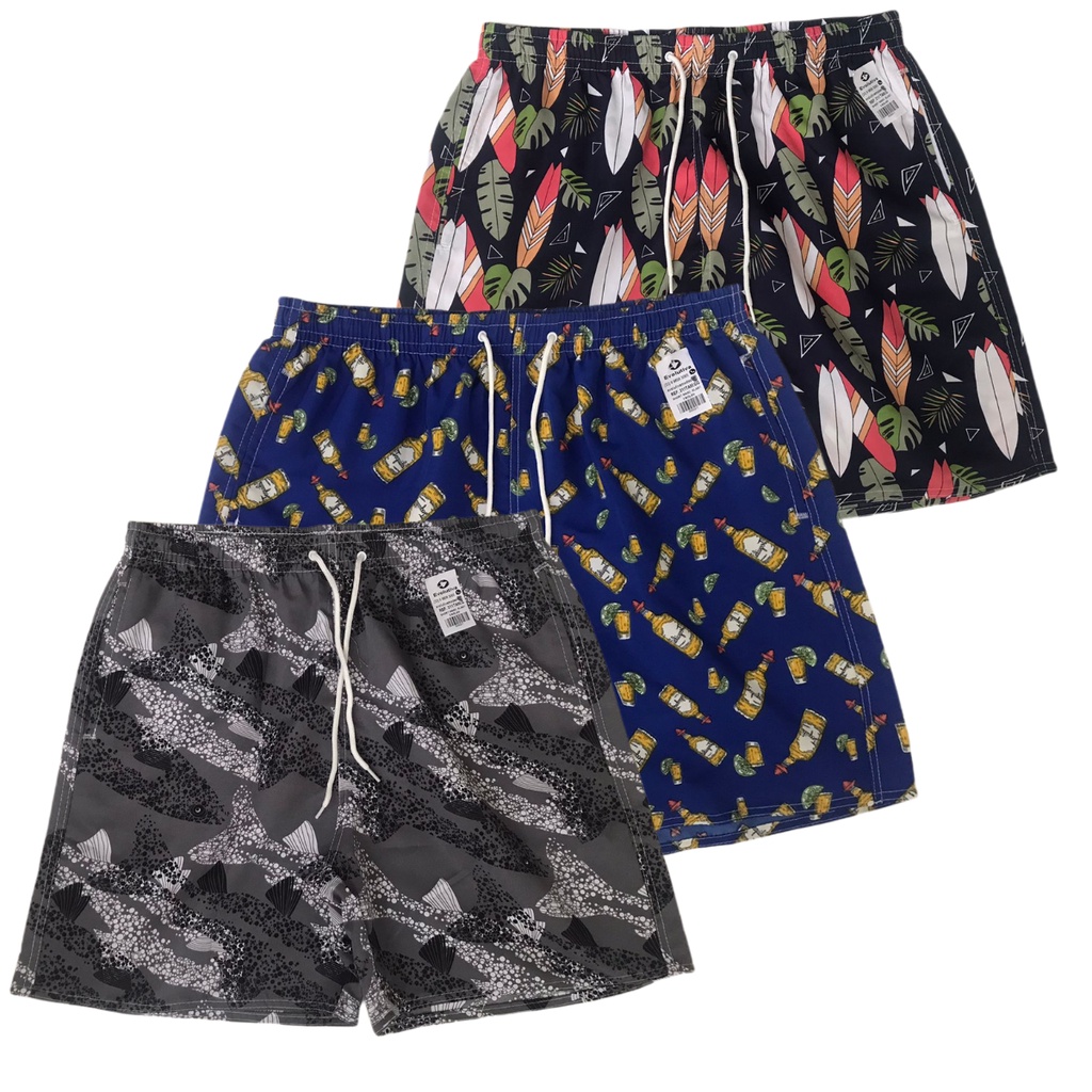 Kit Short Tactel Masculino Estampados - Short Praia, Short Neymar, Short Mauricinho