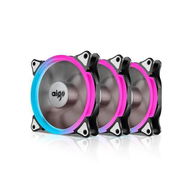 Aigo Case Fan 3-Pack RGB LED 120mm Case Fans com controlador