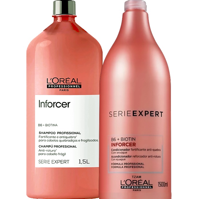 KIT INFORCER Loreal Profissional Shampoo + Condicionador 1500ml ...