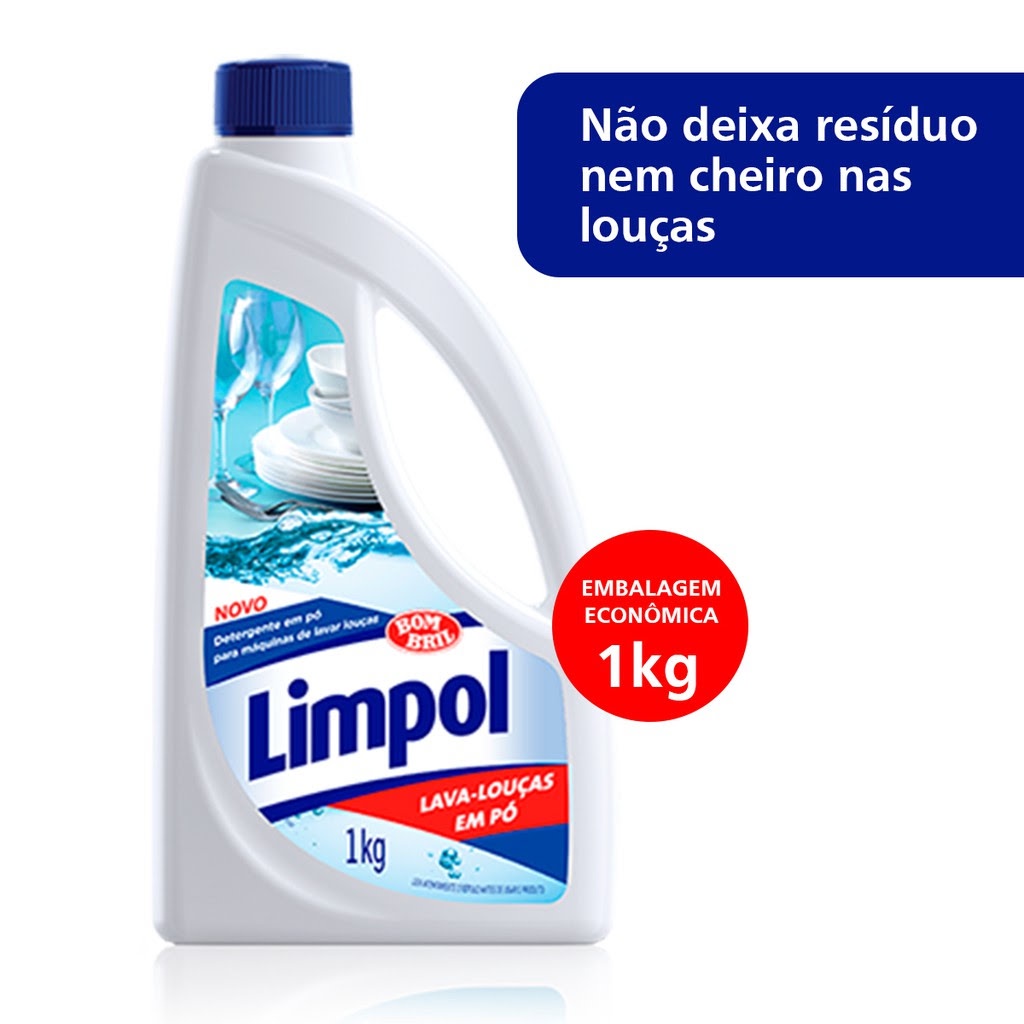 Detergente em pó para máquinas de lavar louças 1kg - Limpol Bombril em Oferta na Shopee