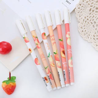 4 Peças Caneta Gel De Pêssego Cor Pastel/Material Escolar/Escritório/Papelaria