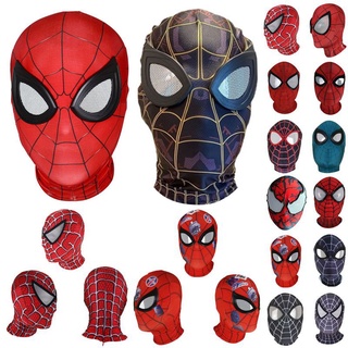 【 READY STOCK 】 The Vingadores Homem-Aranha De Ferro Sem Caminho Para Casa Miles Morales Máscara Elástica Capa De Cabeça Cosplay Traje Crianças Adultas