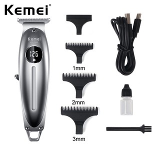 Kemei KM-1948 Aparador De Cabelo Profissional All-metal Para Barbeador LCD Indicador De Bateria Homens 0mm Máquina De Corte