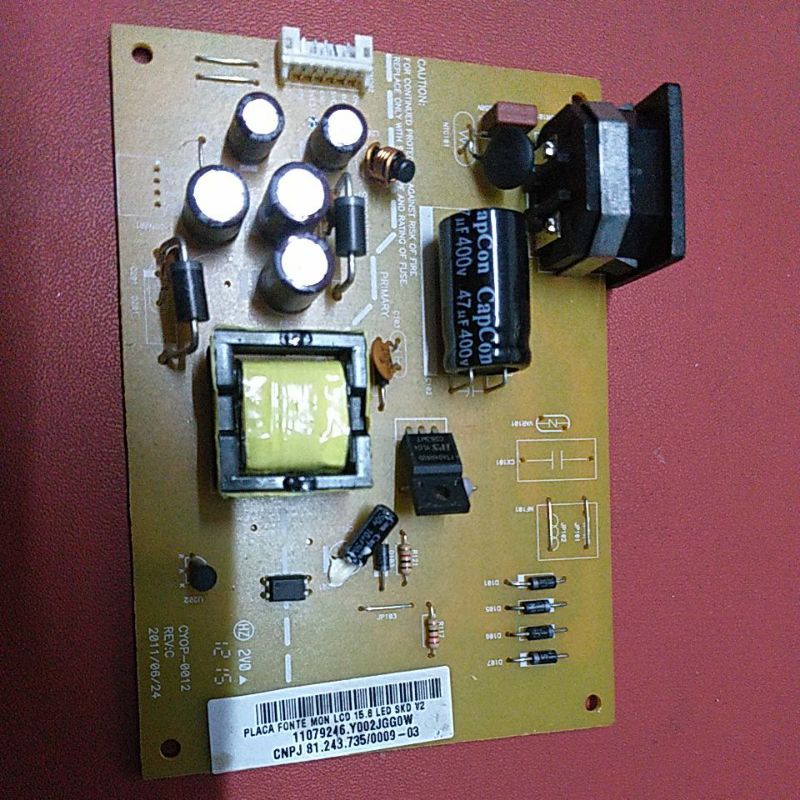placa fonte monitor positivo smile 5619 cyop-0012