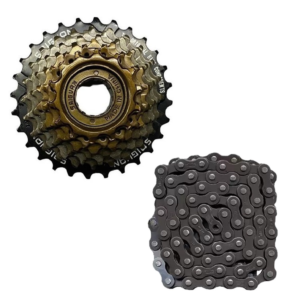 SAIGUAN KIT CATRACA DE ROSCA COM CORRENTE 7V INDEX PARA BICICLETAS DE ...