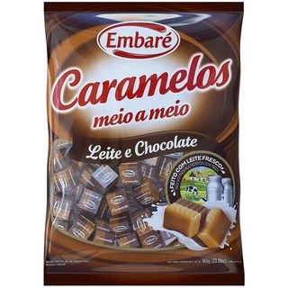 Bala Caramelo Meio a Meio Leite e Chocolate 660g Embaré