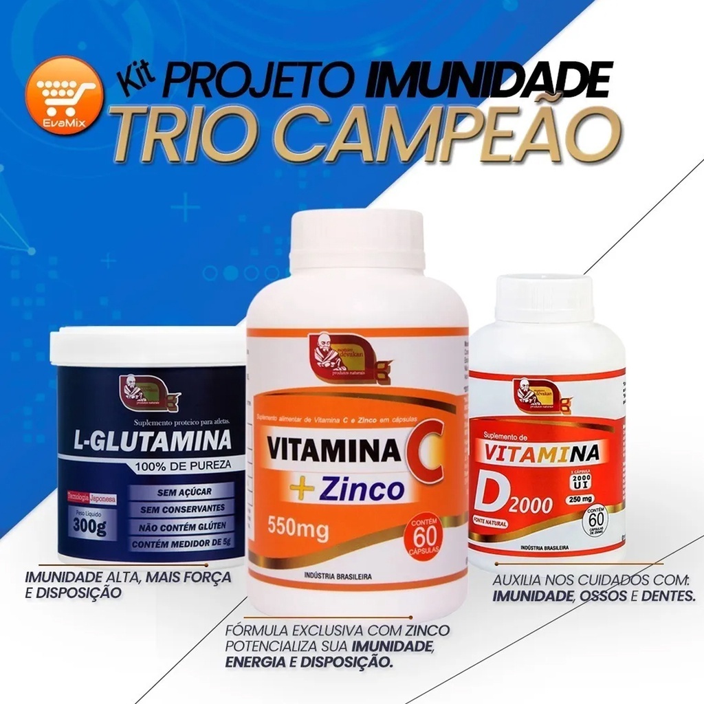 Kit Projeto Imunidade 3 Produtos Que Auxiliam Na Imunidade