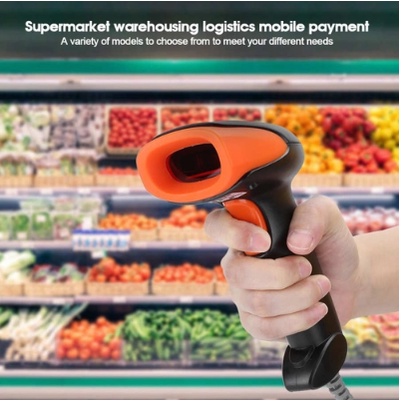 Leitor de código de barras e qr code (601530), alta sensibilidade, sem driver, design ergonômico, leitor de código de barras a laser