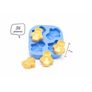 Forma de Silicone  para Saboaria Anjo Mini 4 Cav