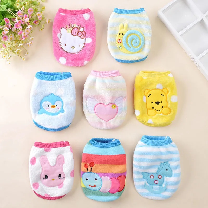 XXS-XL Colete De Flanela Flexível Para Cachorros Pequenos/Filhotes De Cachorro/Gato