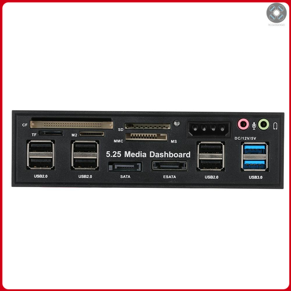 Rcgo Hub Usb 3.0 Multifuncional / Leitor De Cartão Interno Porta Sata Pc Painel Frontal De Mídia Áudio Para Sd Ms Cf Tf M2 Mmc Cartões De Memória Serve 5.25