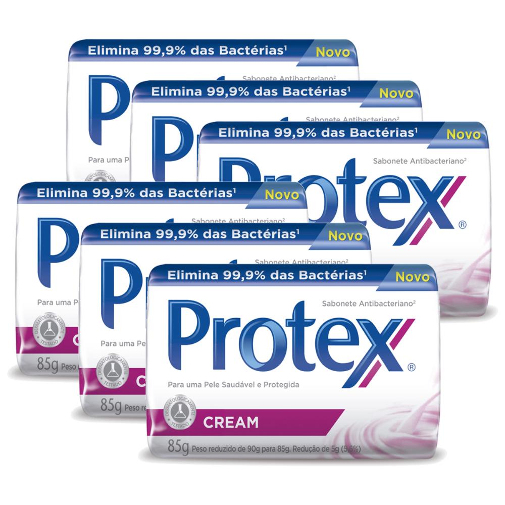 Kit Sabonete em Barra Protex Cream 85g com 6 unidades - Beauty