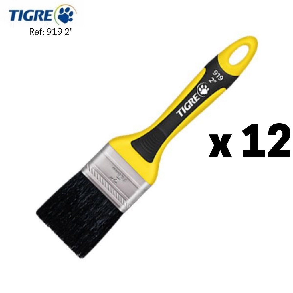 Trincha / Pincel 919 2 polegadas Metal Tigre kit com 12