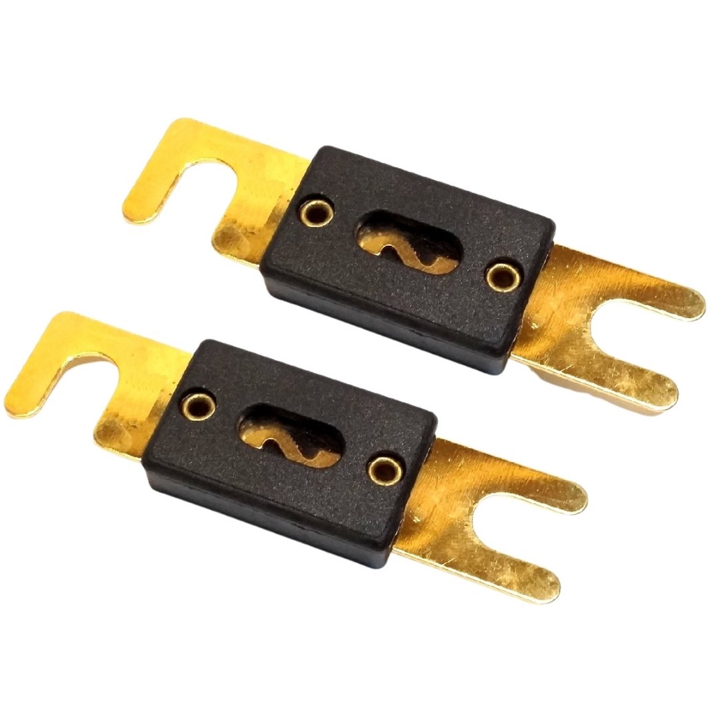 Kit Fusíveis Cartucho Tipo Faca Grande Proteção Bateria Módulo Energia Solar Ouro Fuzivel Technoise - 2 Unidades