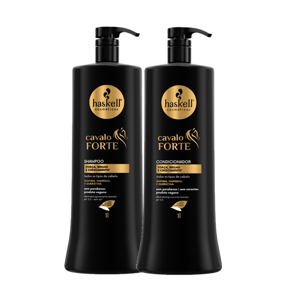 Kit Haskell Cavalo Forte Shampoo 01 Litro + Condicionador 01 Litro