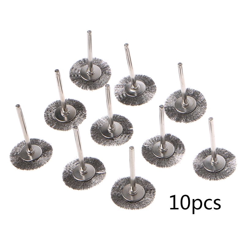 10pcs Lâmina De Platina De 22mm Escova De Arame De Aço Inoxidável Dremel Ferramenta Rotativa Para Mini-Broca Polimento