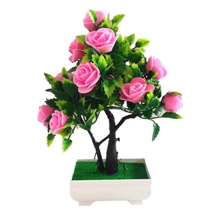 Superain-Bonsai/Flor Artificial Em Vaso De Rosa Para Decoração De  Escritório/Jardim/Mesa | Shopee Brasil