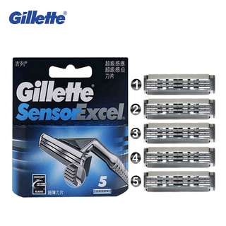 Gillette Sensor Excel Lâmina De Cartucho De Barbear Substituir Cabeças De Barba Facial Remoção De Pêlos Dupla Camada Vector3 Lâminas De pisau cukur