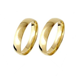 Par de alianças 4mm cor dourado aço inoxidável