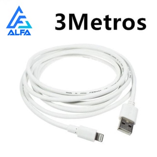 Cabo de Carregador 3m iPhone IOS INOVA Carrega Rapído e Passa dados