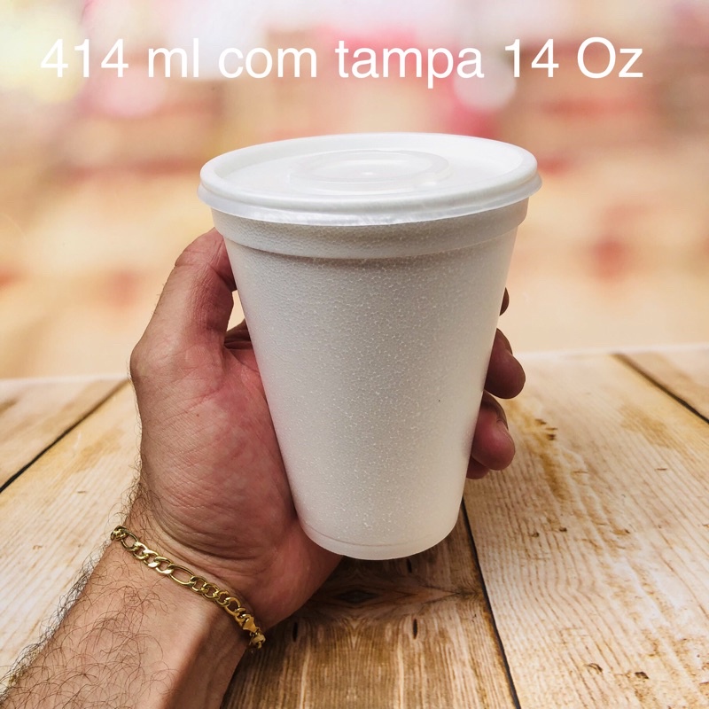 20 copos 414 ml com tampa isopor térmico darnel 14 Oz - Home & Living