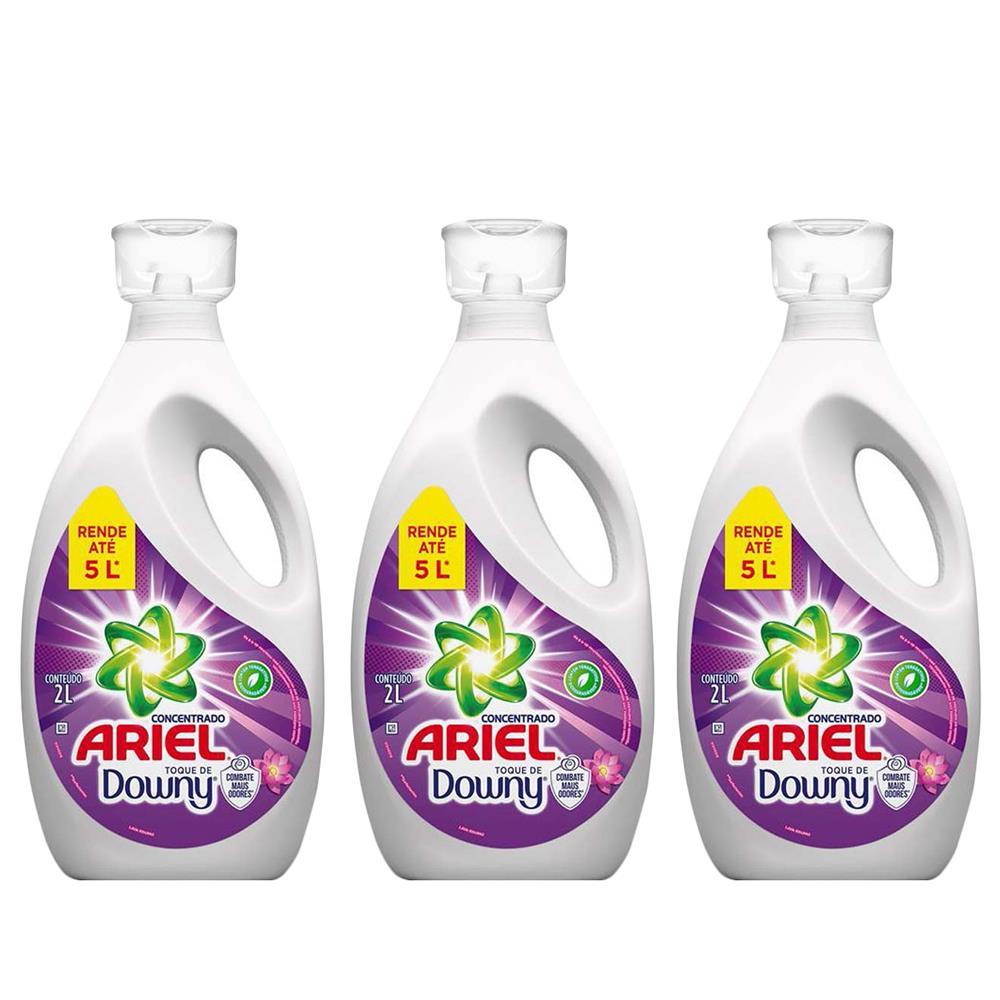 Kit 3 Sabão Líquido Ariel Concentrado Com Toque de Downy 2L em Oferta na Shopee