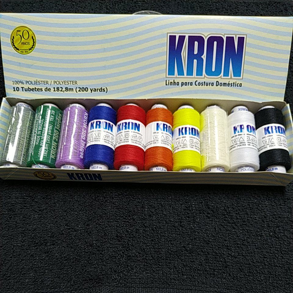 Linha para costura retros de linha 182m Kron 100% Poliéster Cores Variadas